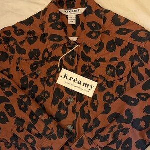 Women's Brown Leopard Print Jacket